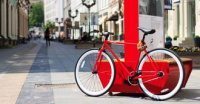 Велосипед Bear Bike London (Ярко-красная рама, белые обода и руль)