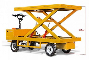 Платформенная тележка электрическая RuTrike ПЛИТА ЛИФТЕР 1800 с гидроподъёмником 022962