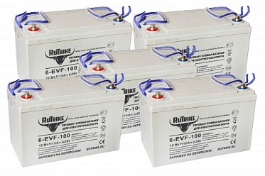 Комплект тяговых гелевых аккумуляторов RuTrike 6-EVF-100 (60V100A/H C3) 021938