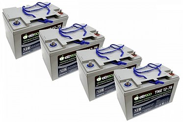 Комплект тяговых аккумуляторов Eltreco TNE12-75 (48V60A/H C3) 