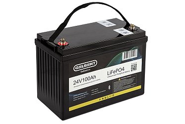 Литиевый тяговый аккумулятор Gelbert LiFePO4 (24V/100Ah/120А/2,400Wh) Bluetooth 0000184