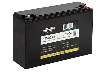 Литиевый тяговый аккумулятор Gelbert LiFePO4 (12V/32Ah/32A/384Wh) [6-EVF-32] 0000173