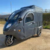 Трицикл грузовой GreenCamel Тендер E1200 (72V 2500W) кабина, BOX, понижающая(Цвет: Тесла)