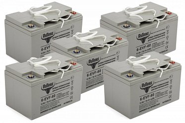 Комплект тяговых гелевых аккумуляторов RuTrike 6-EVF-60 (12V60A/H C3) 022629